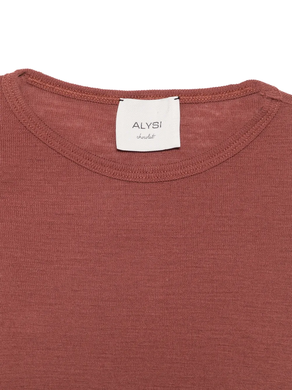 Alysi fine-knit long-sleeve top Bruin