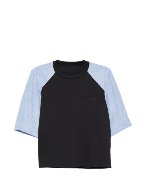 sacai stripe-sleeve raglan T-shirt
