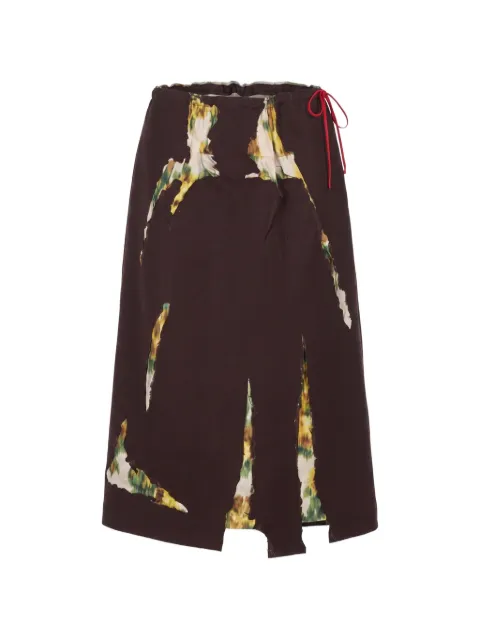 Prada bonded gabardine skirt with devoré effect