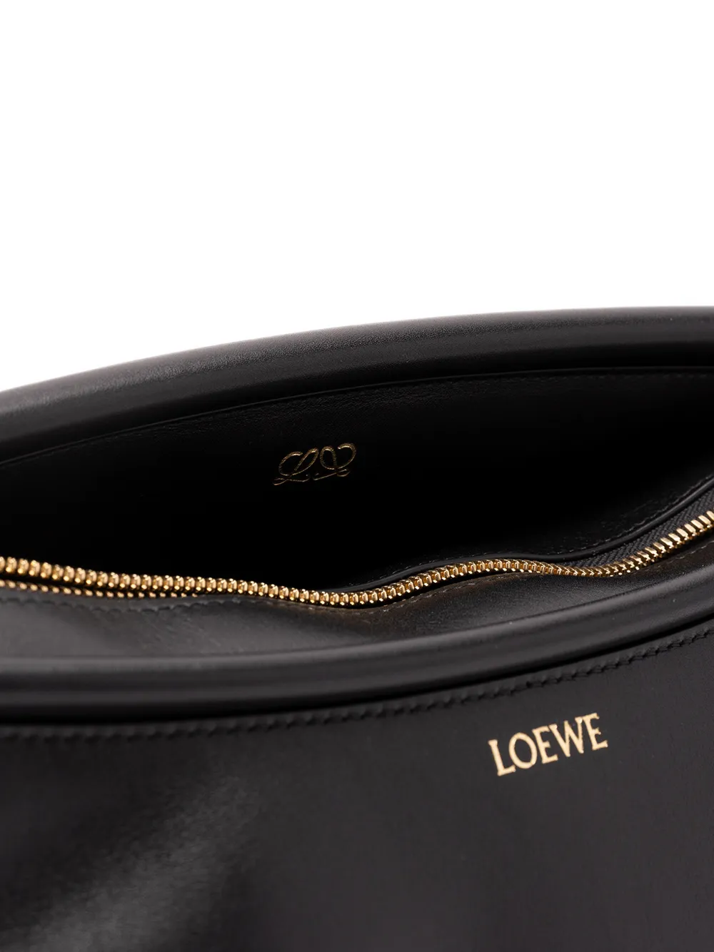 LOEWE Small Whisker Leather Tote Bag in Black, view 4