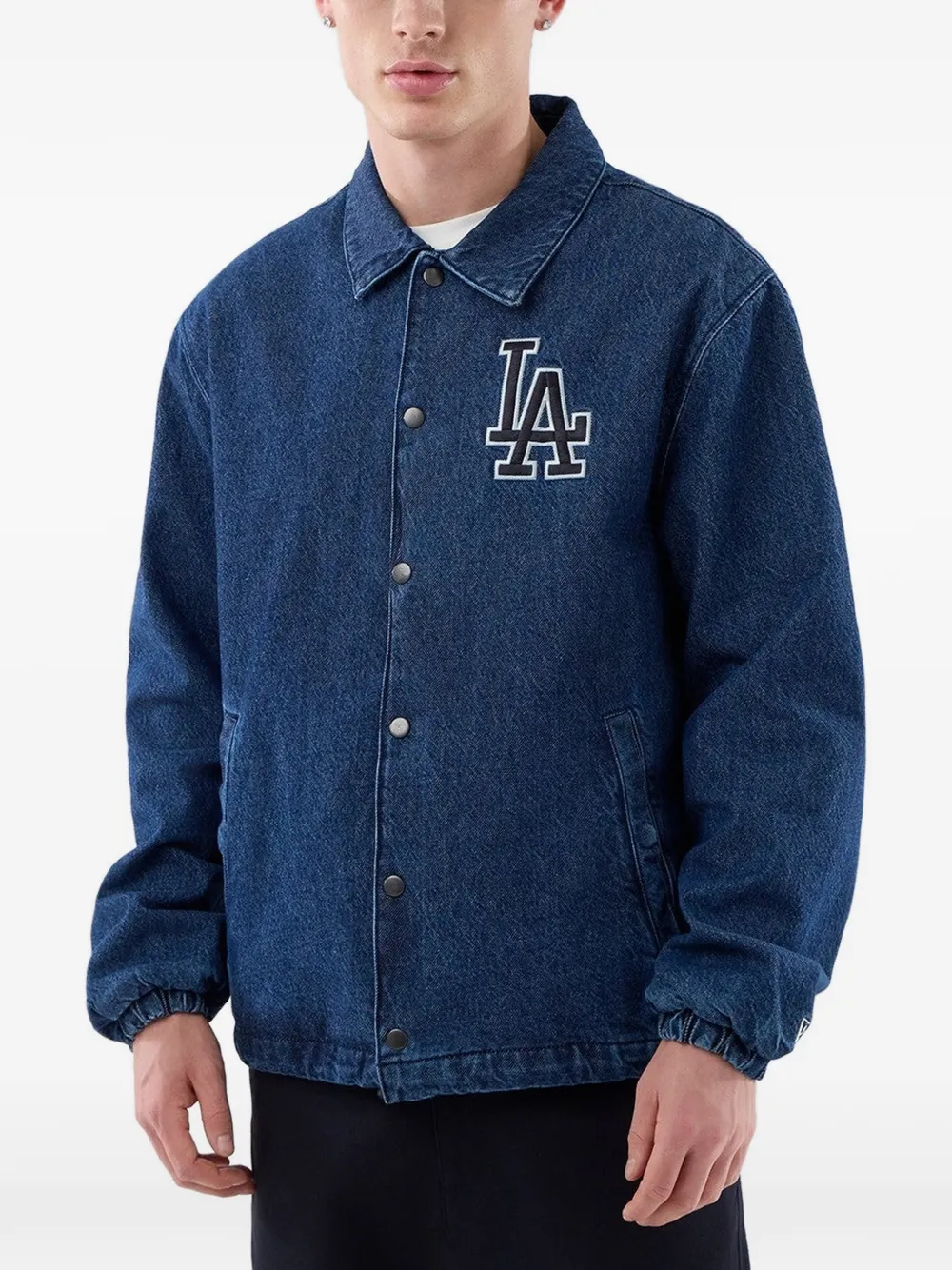 NEW ERA CAP LA Dodgers MLB logo-patch denim jacket