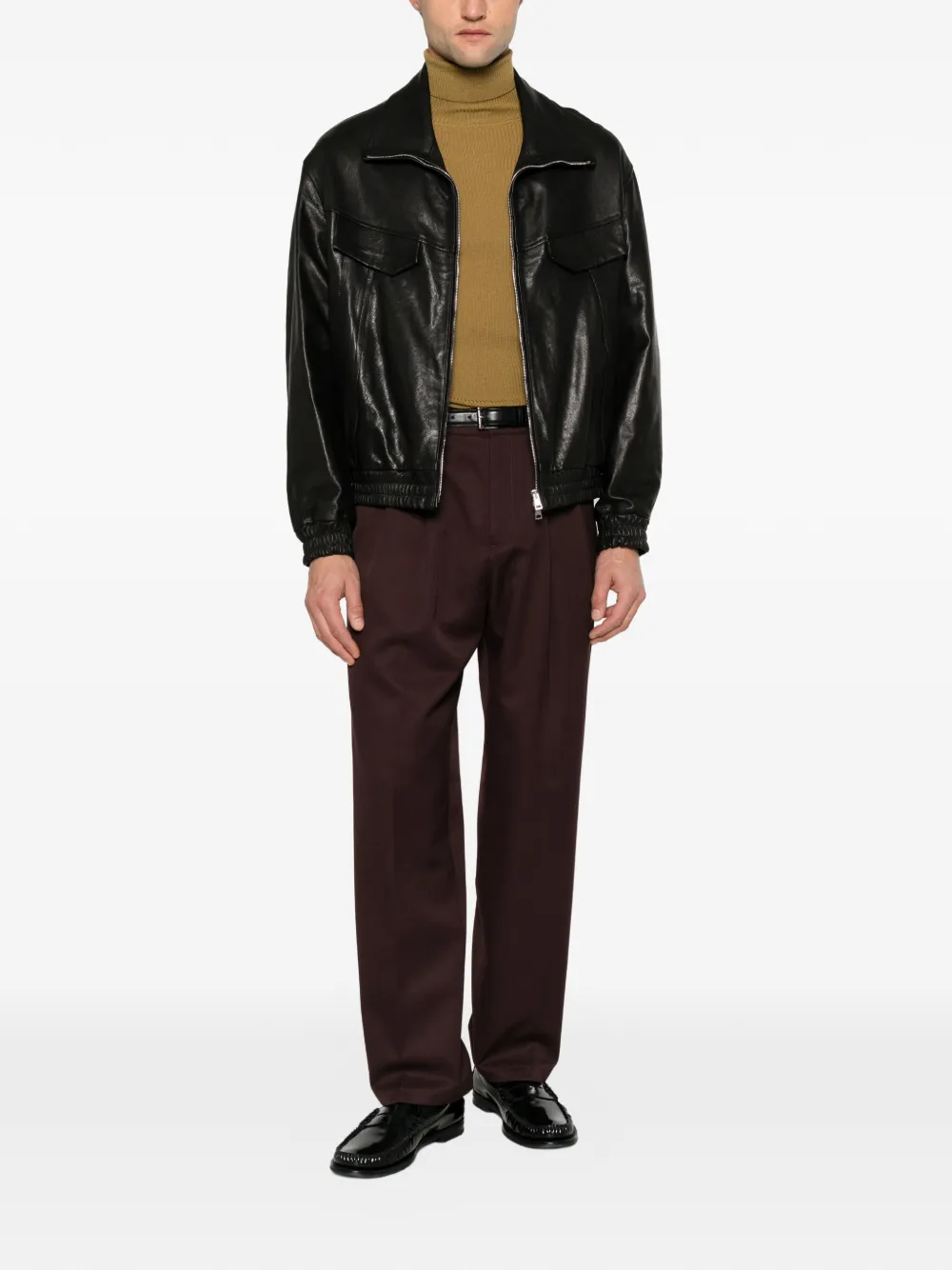 Low Brand Zeta straight plooibroek Bruin