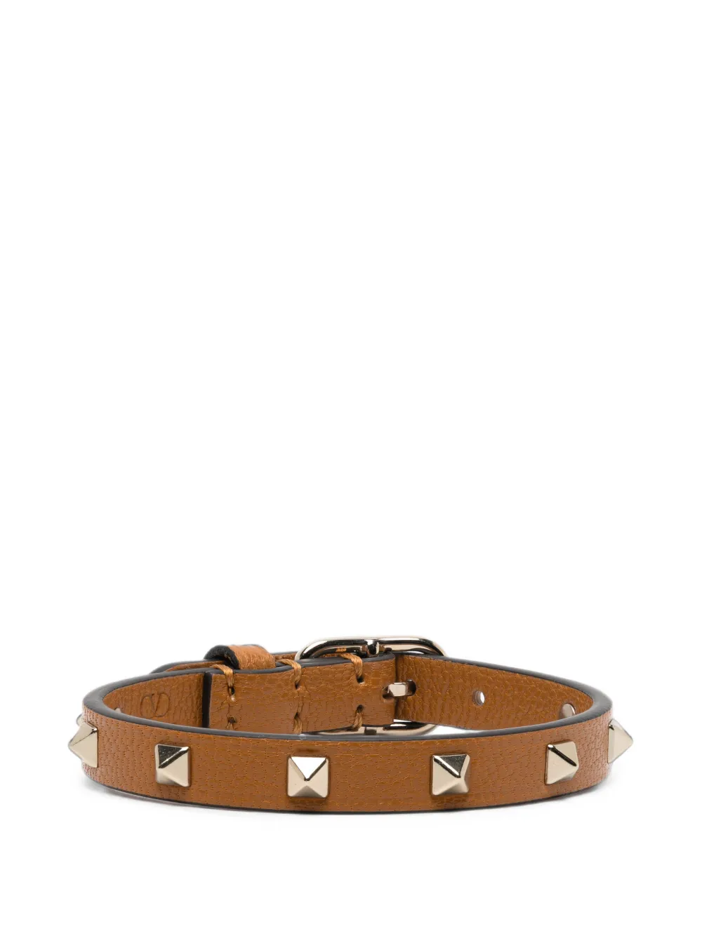 Valentino Garavani Rockstud leather bracelet - Marrone