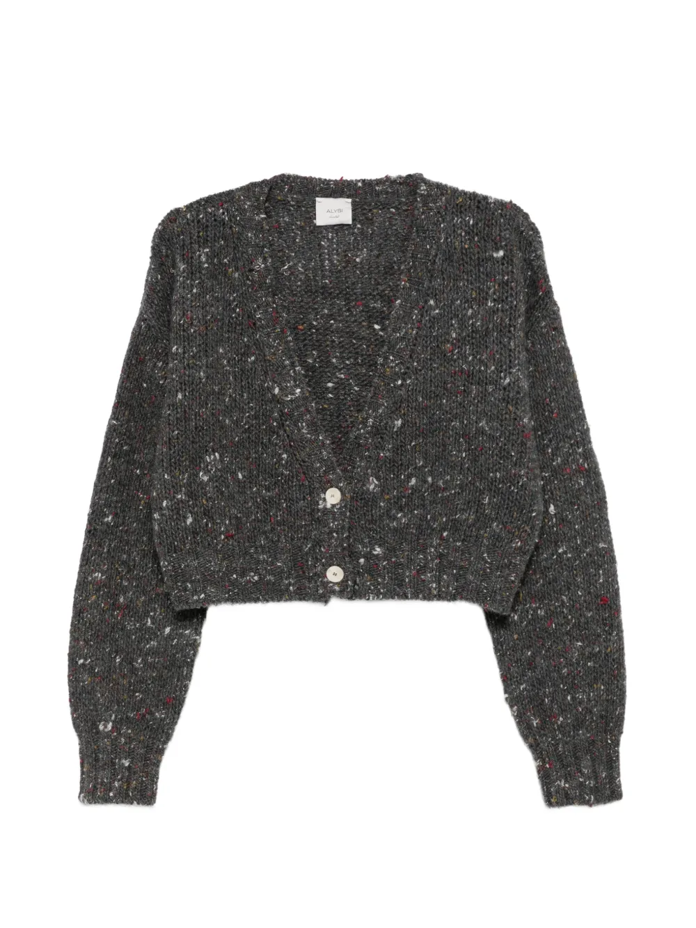Alysi cardigan moucheté à col v - Gris Alysi cardigan moucheté à col v - Gris