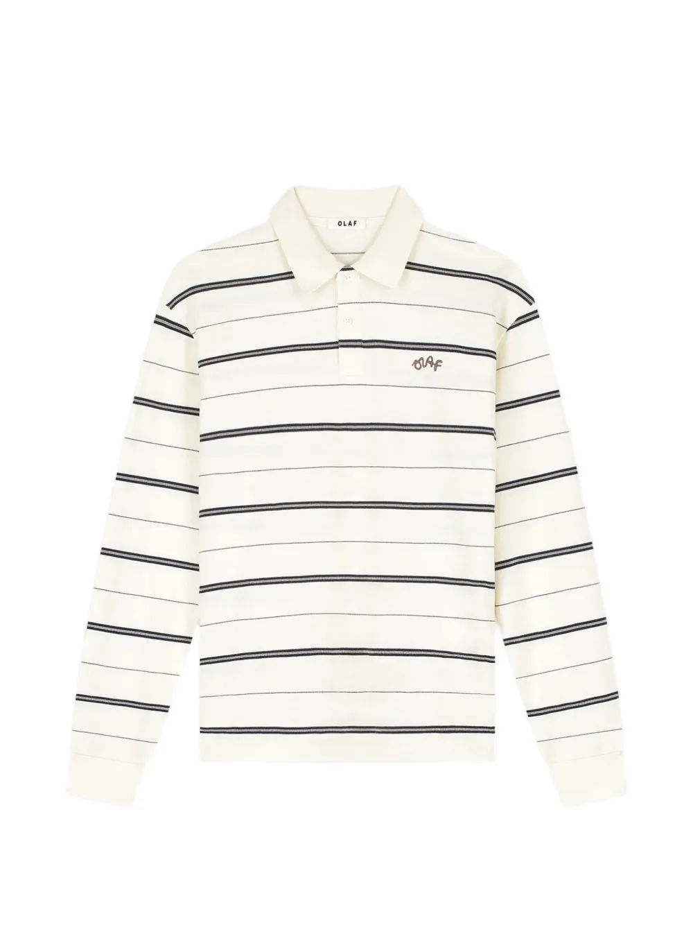 OLAF striped long-sleeve polo shirt