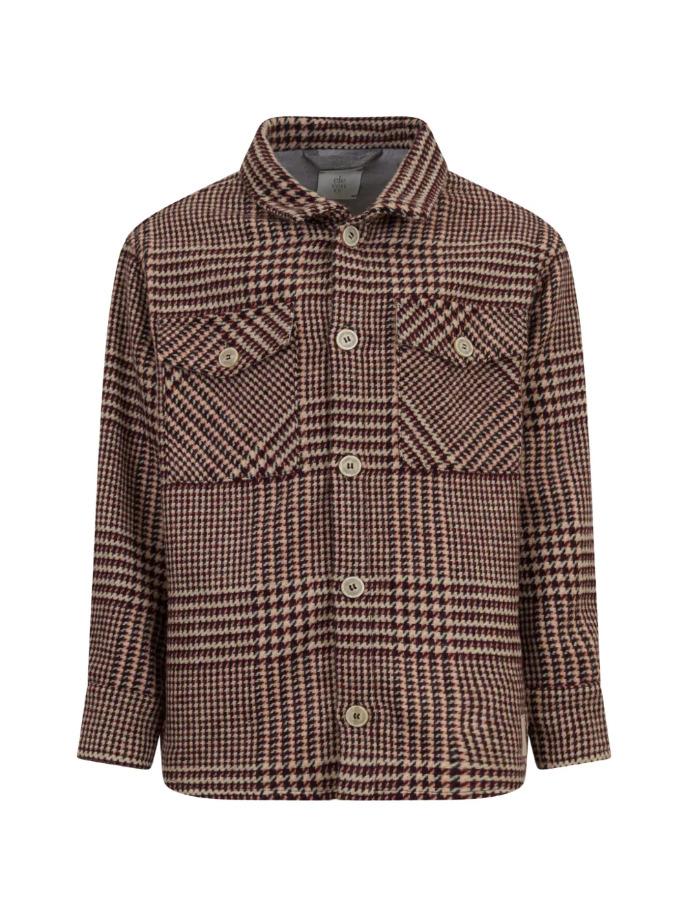 Eleventy Kids check-pattern button-up shirt - Rosso