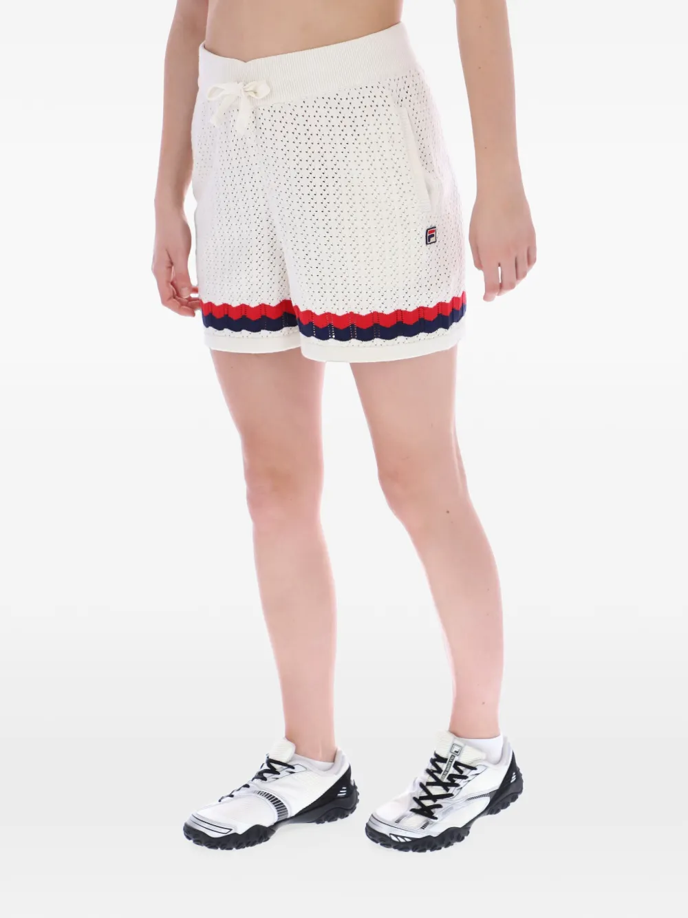 Fila Fino crochet-knit shorts Wit
