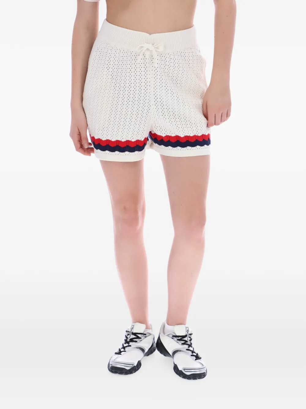 Fila Fino crochet-knit shorts Wit