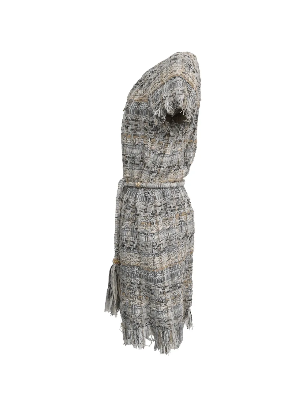 CHANEL Pre-Owned tweed zip-front dress - Grigio