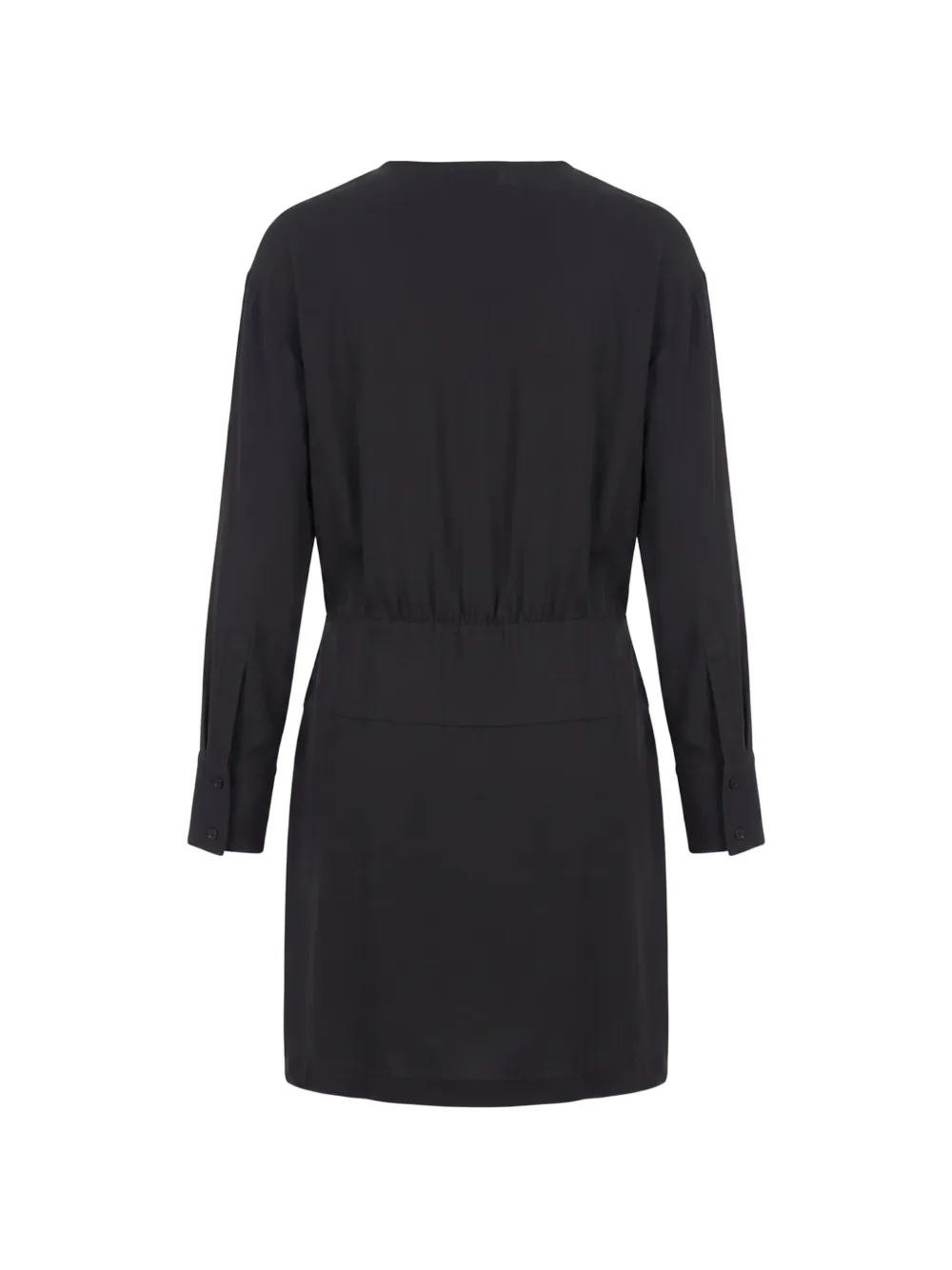 Sportmax Etere mini-wikkeljurk met lange mouwen Zwart