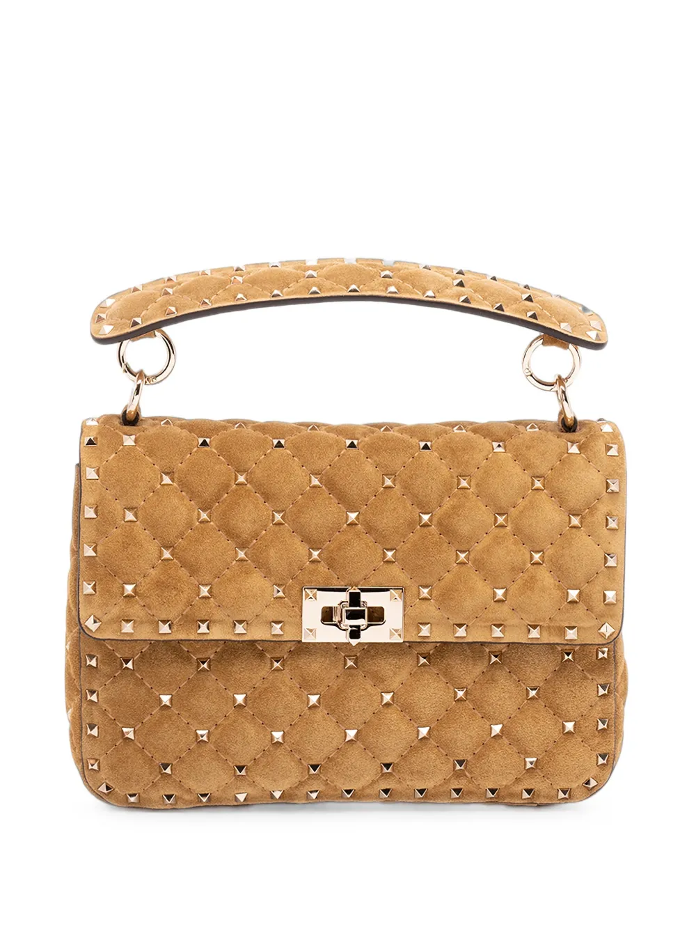 Valentino Garavani Rockstud Spike medium suede bag - Toni neutri