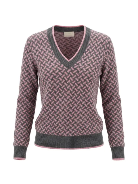 Drumohr Razor Blade basket-weave V-neck sweater