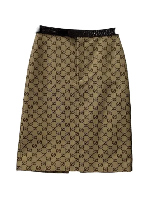 Gucci GG Supreme crocodile-effect midi skirt