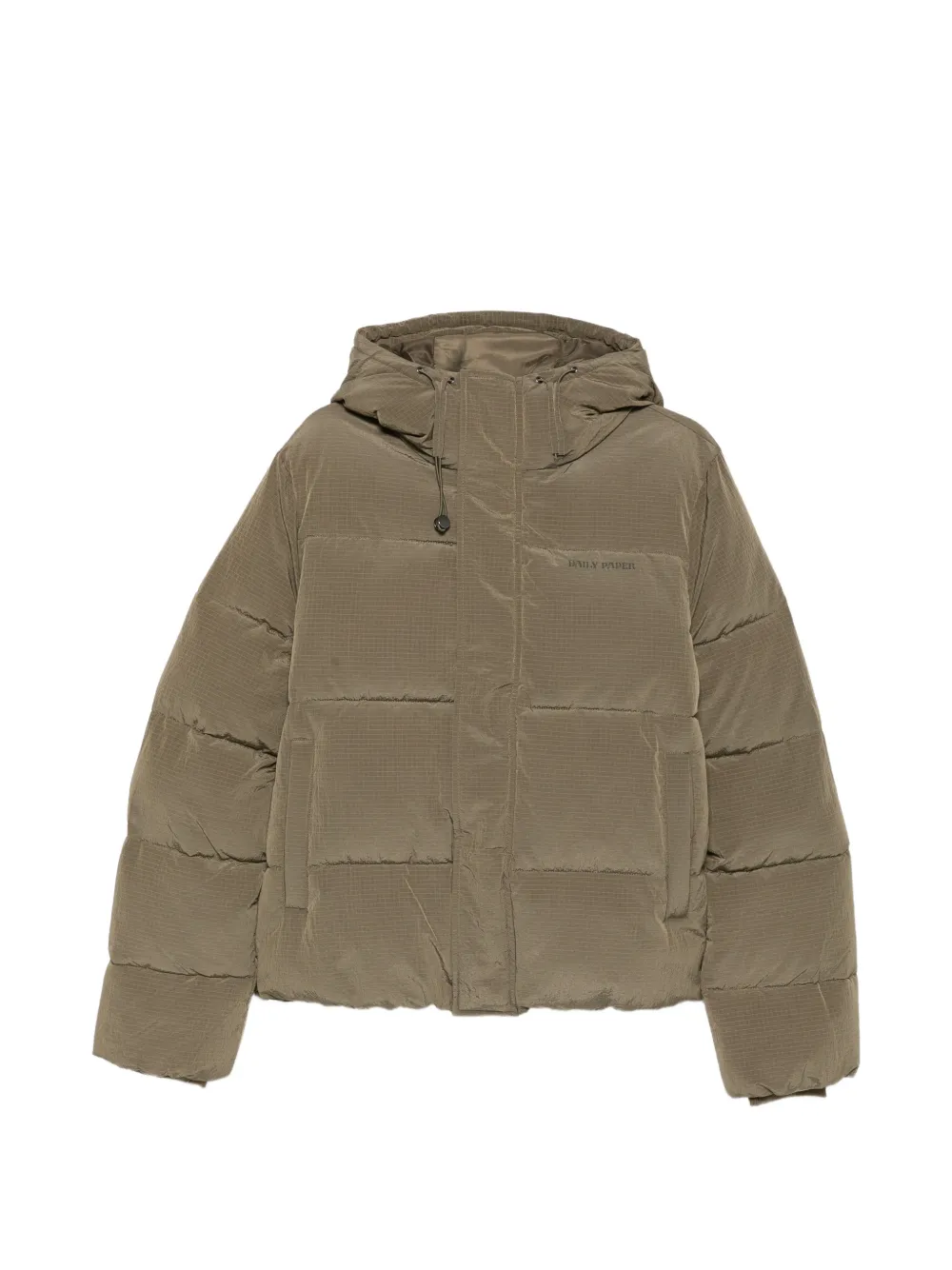 Daily Paper Ripstop Hooded Puffer Jacket In Green