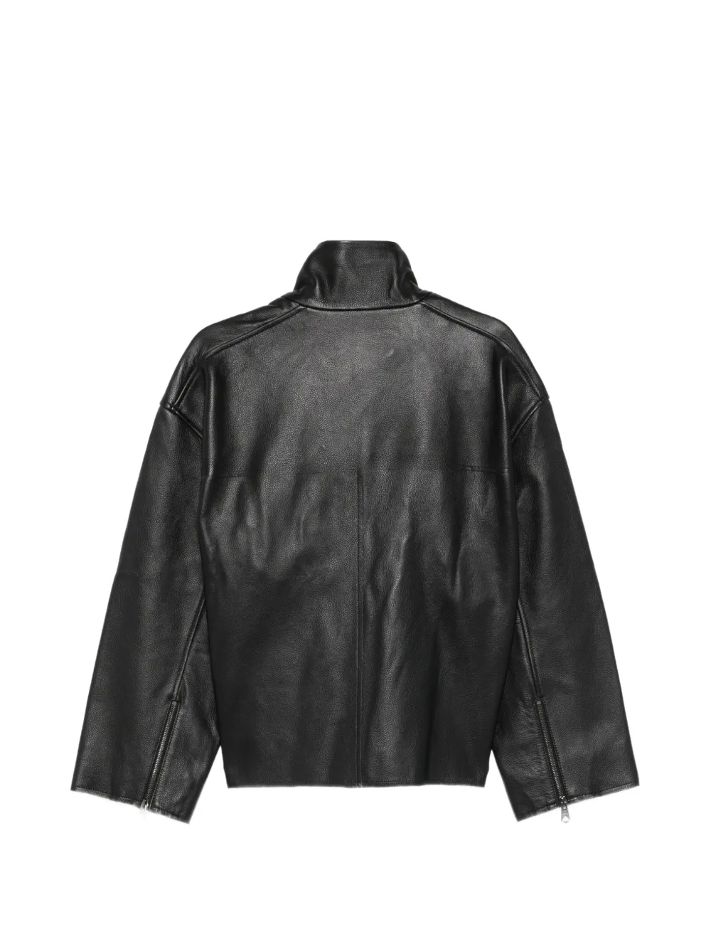 Paul Smith Leren jack met rits Zwart