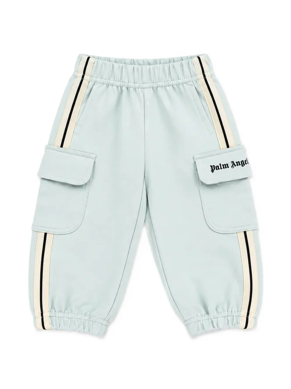 Palm Angels Kids Trainingspak met logo-print en zijstreep Blauw