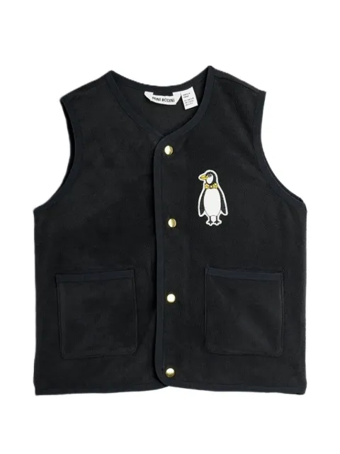 Mini Rodini penguin-patch fleece vest