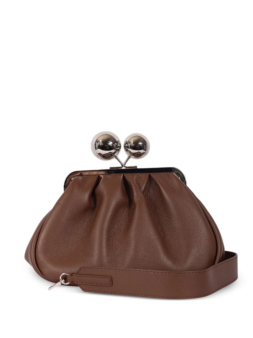 Weekend Max Mara medium WKACARO Pasticcino leather clutch bag - Marron Weekend Max Mara medium WKACARO Pasticcino leather clutch bag - Marron