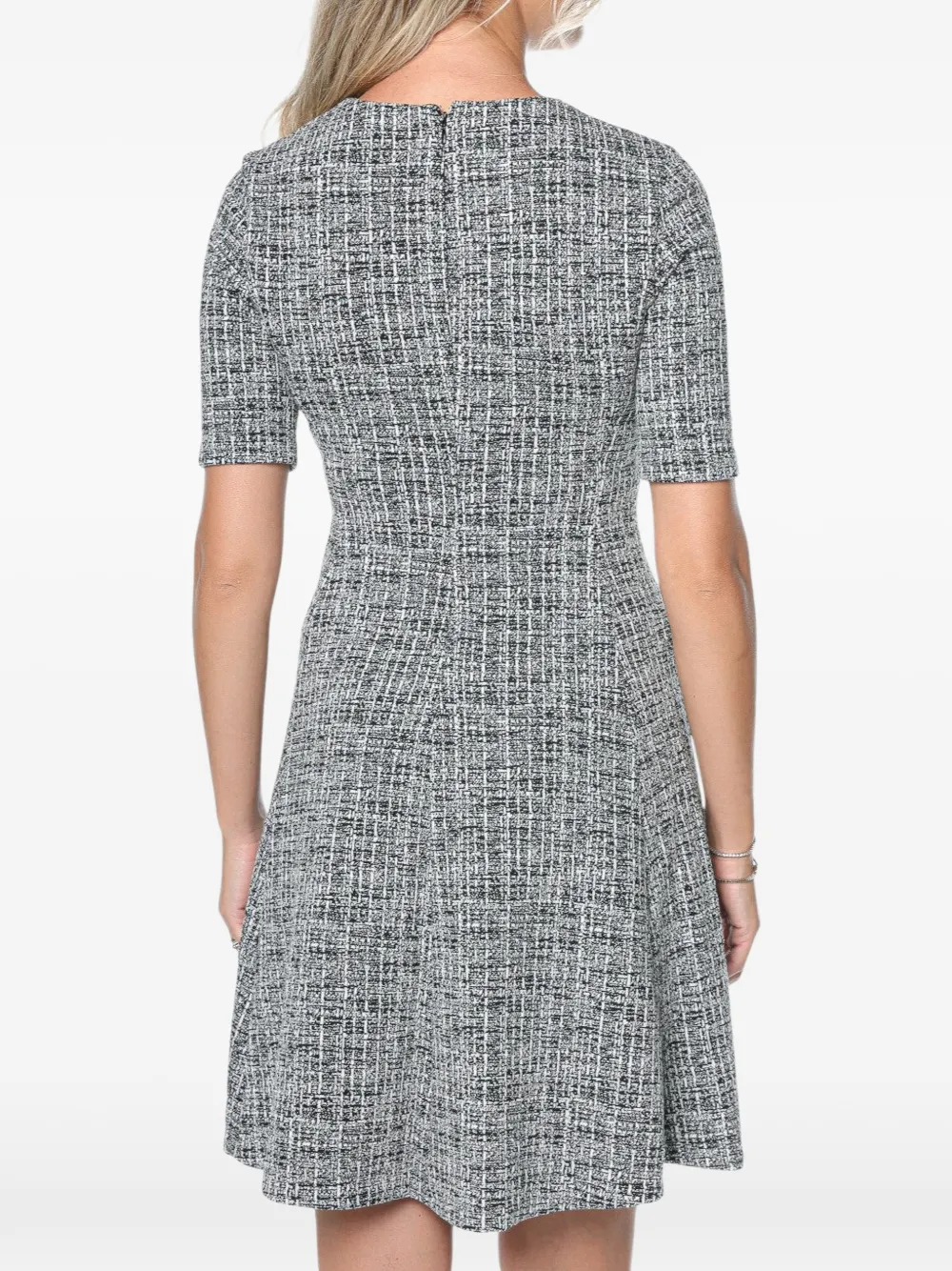 DKNY Tweed mini-jurk met ritsdetail Zwart