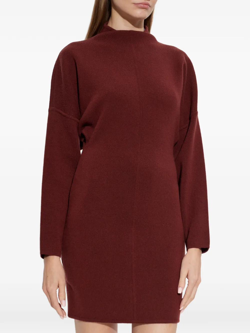Max Mara raised-seam knitted mini dress Rood