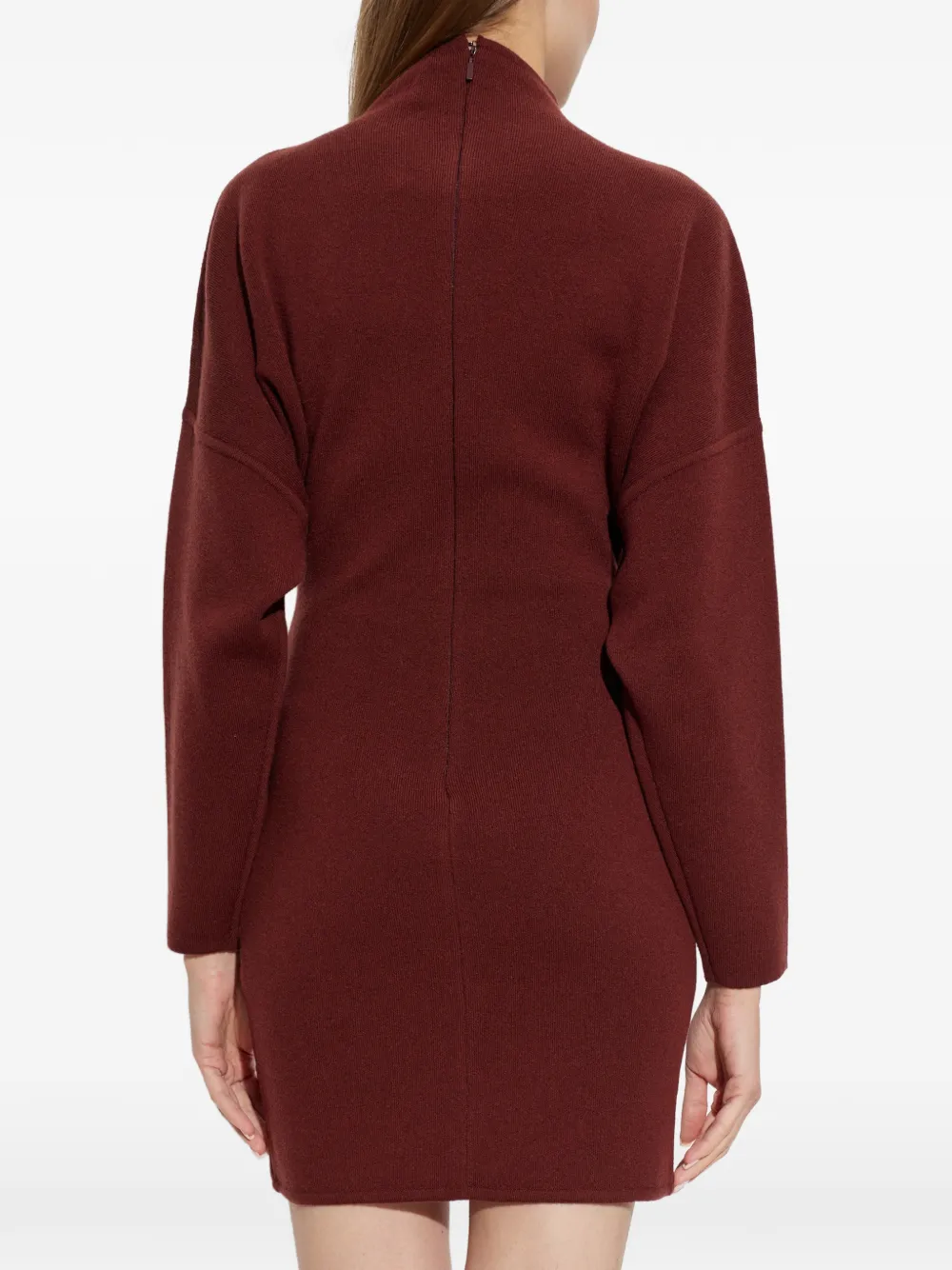 Max Mara raised-seam knitted mini dress Rood