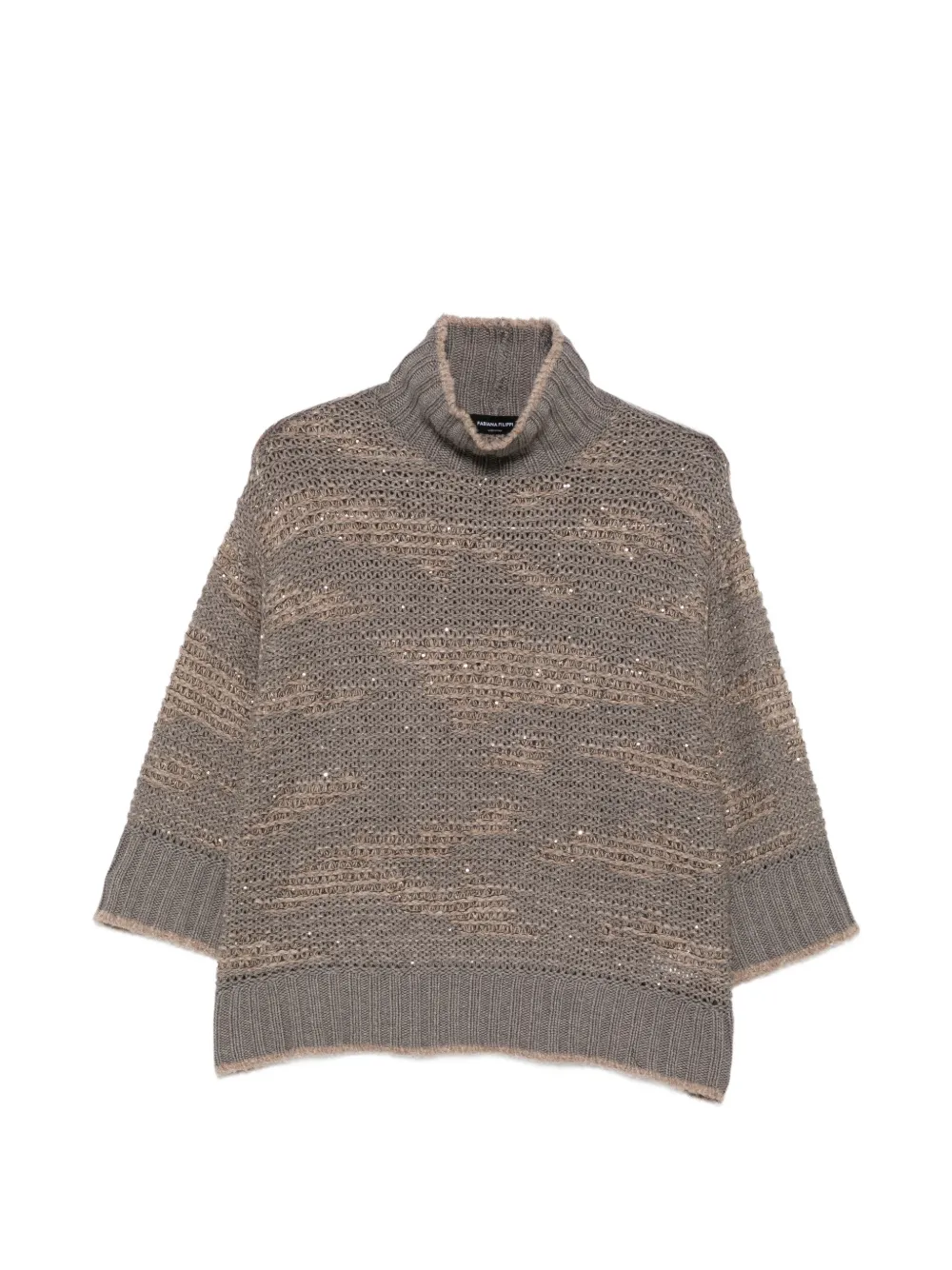 Fabiana Filippi sequin-embellished roll-neck sweater Grijs