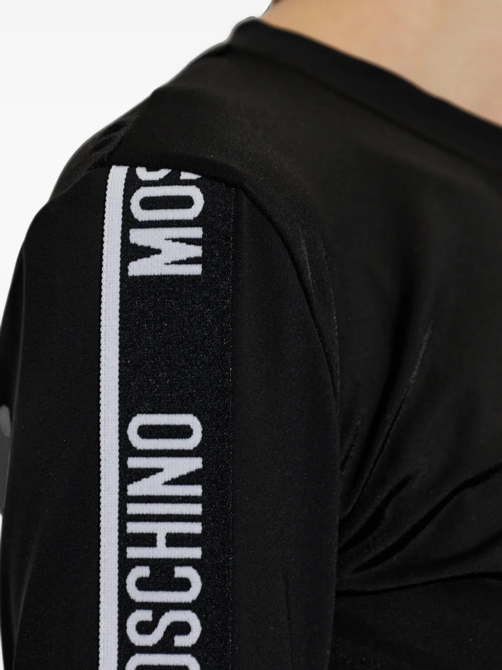 Moschino logo-tape zip-up sweatshirt Zwart