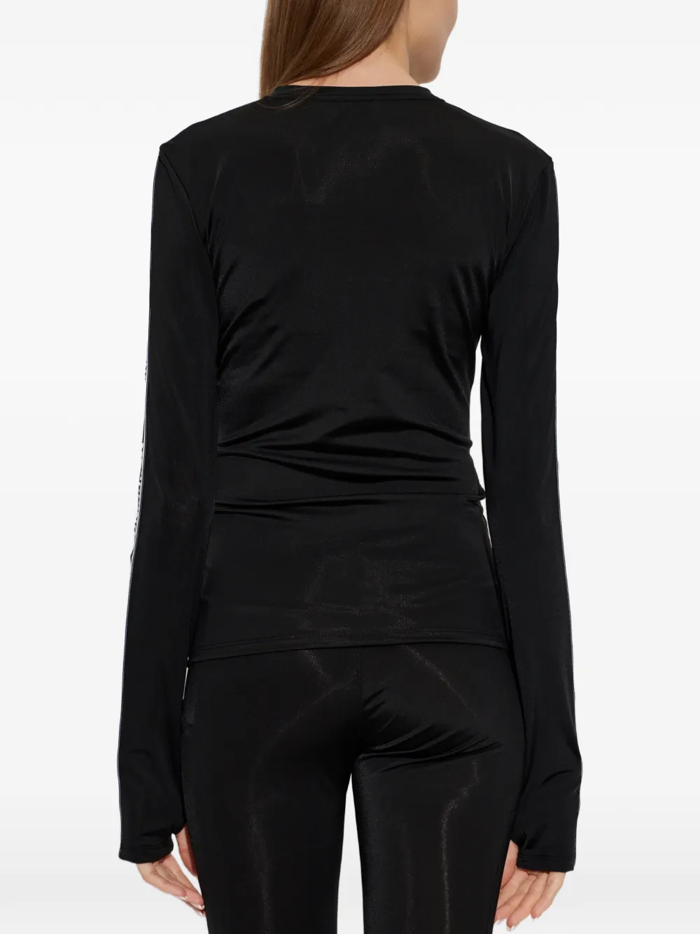 Moschino logo-tape zip-up sweatshirt Zwart