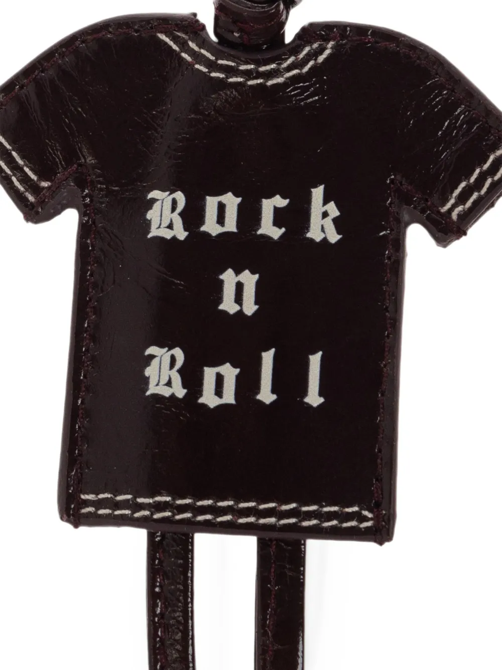Zadig&Voltaire T-shirtvormige leren sleutelhanger Paars