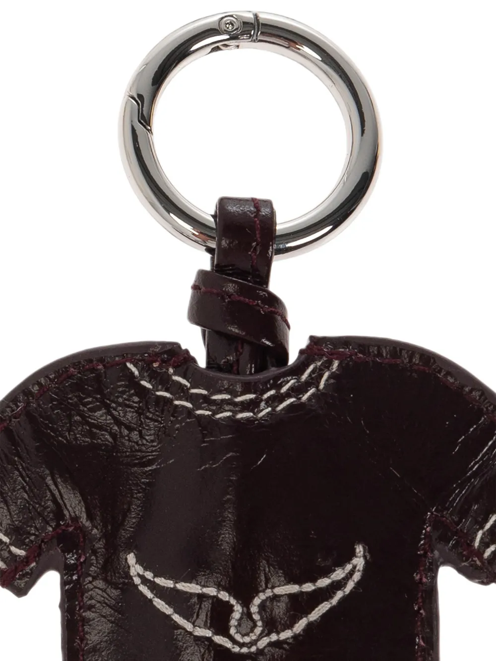 Zadig&Voltaire T-shirtvormige leren sleutelhanger Paars