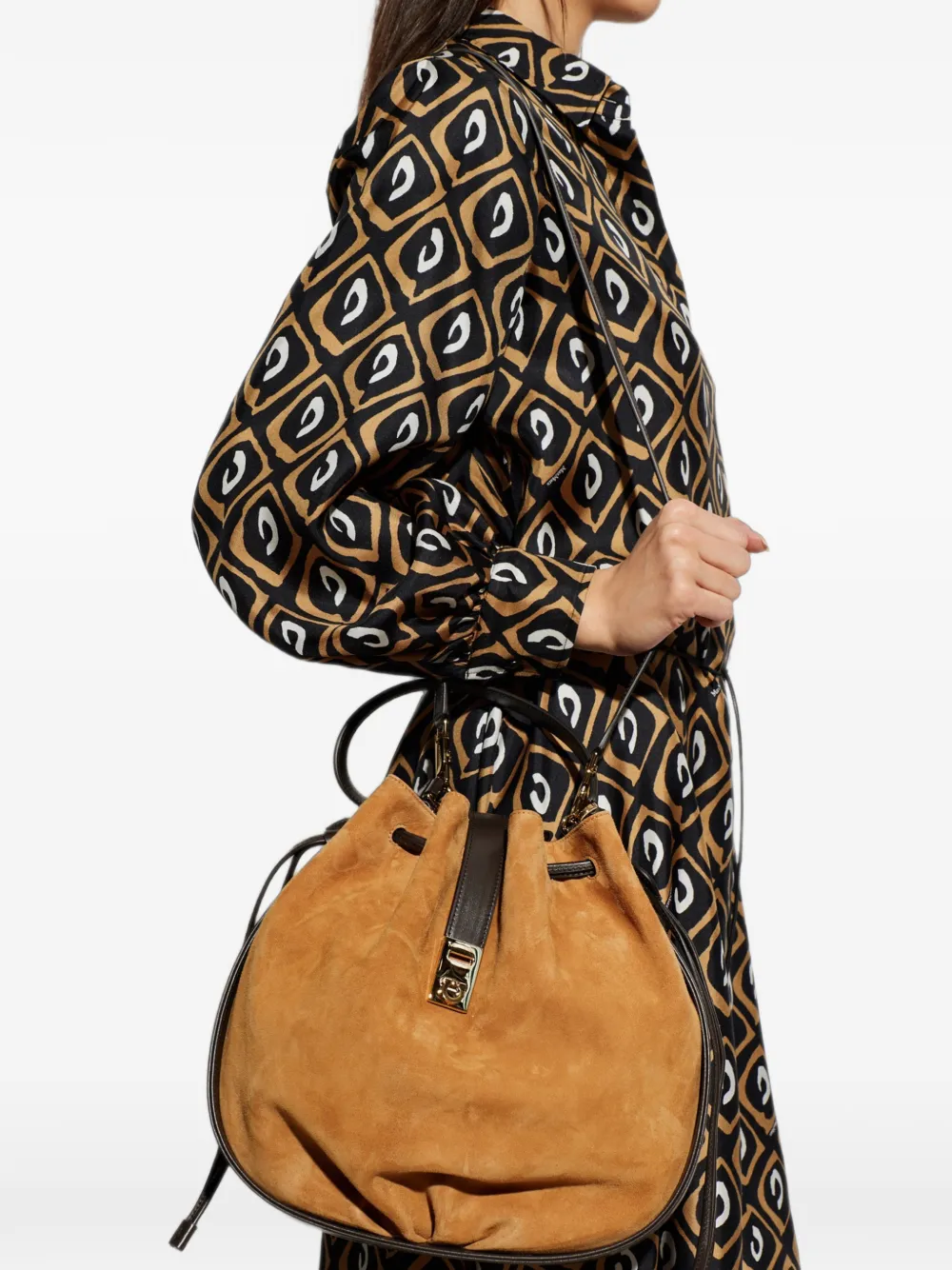 Ferragamo "Hug" bucket-type handbag Beige