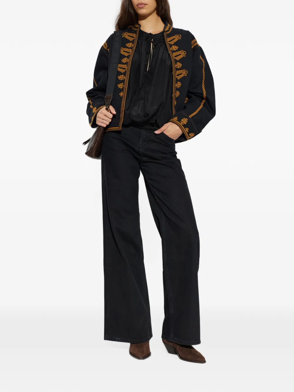 ISABEL MARANT Dovane geplooide top Zwart
