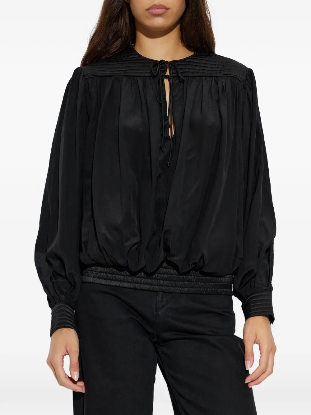 ISABEL MARANT Dovane geplooide top Zwart