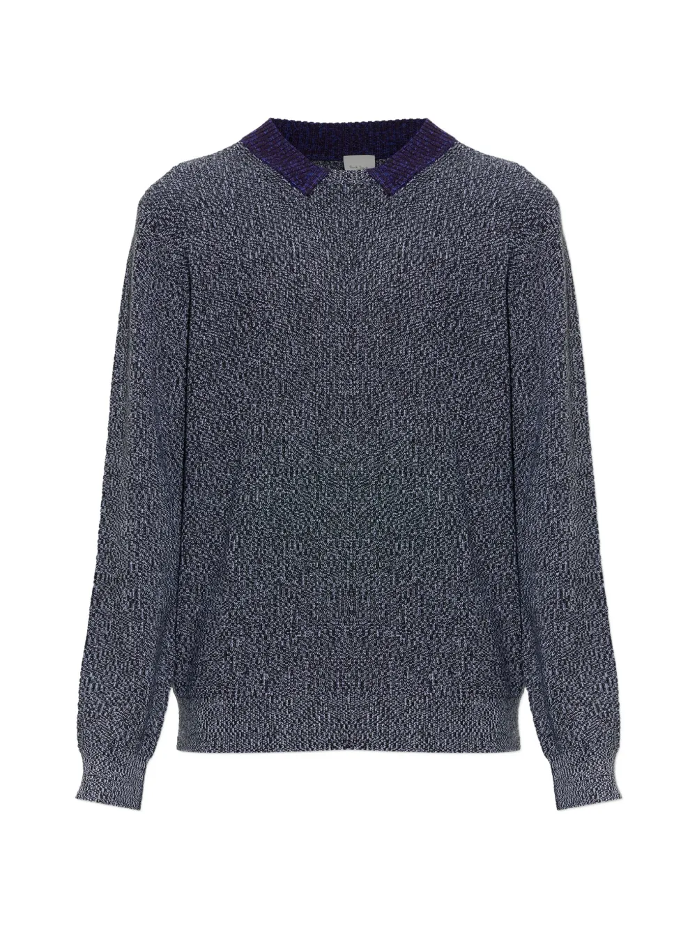 Paul Smith contrast-collar marl sweater - Blu