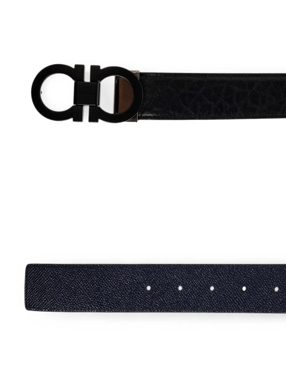 Ferragamo Riem met Gancini-gesp Zwart