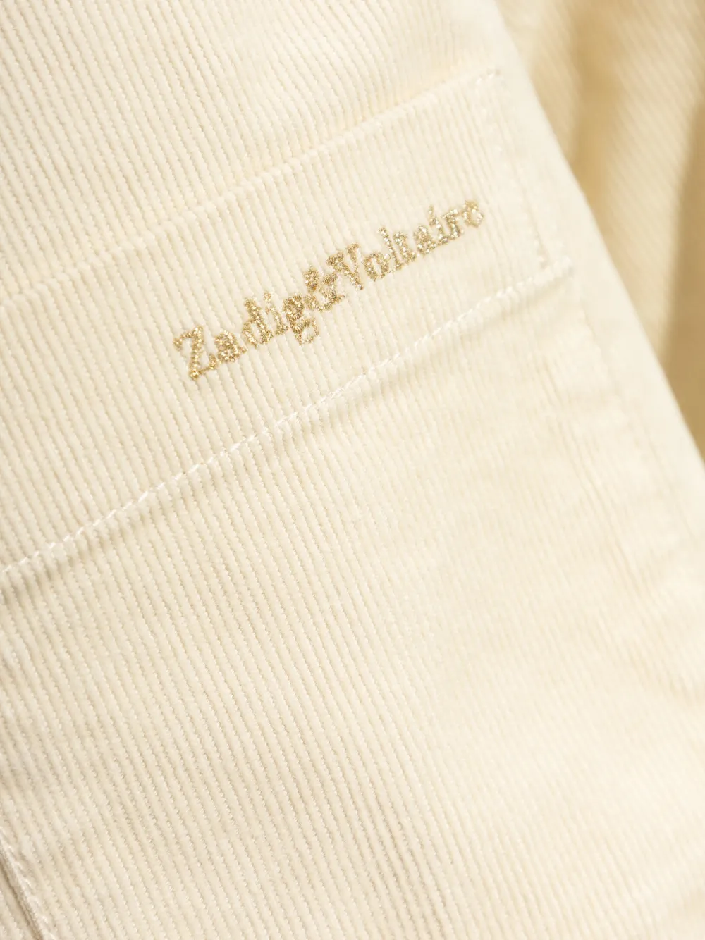 Zadig&Voltaire Simon corduroy logo-embroidered shirt Beige