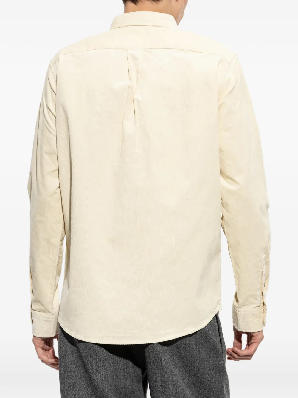 Zadig&Voltaire Simon corduroy logo-embroidered shirt Beige