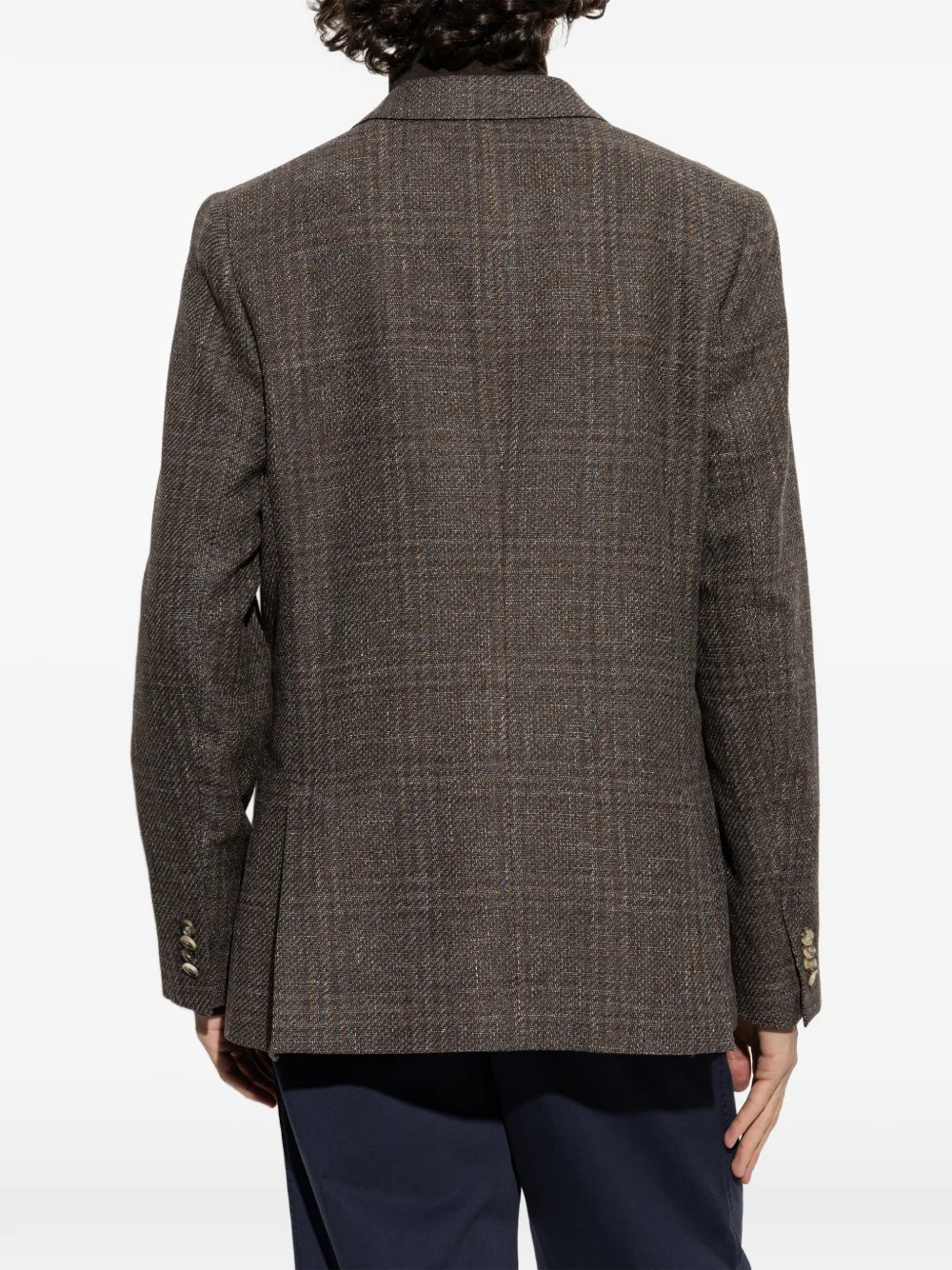 Paul Smith Geruite wollen blazer met buggy voering en opgestikte zak Bruin