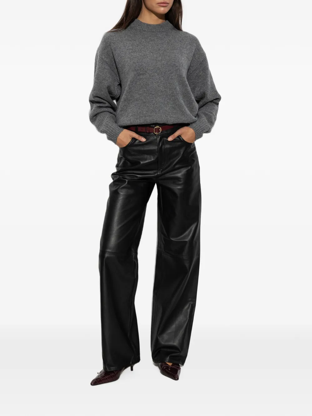 By Malene Birger Vinea leather trousers Zwart