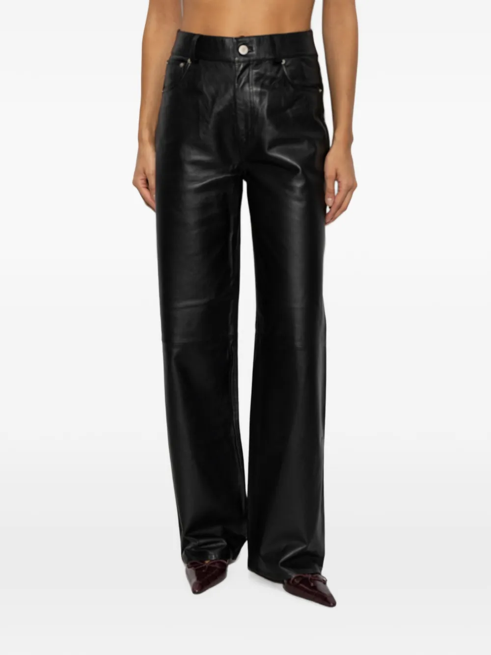 By Malene Birger Vinea leather trousers Zwart
