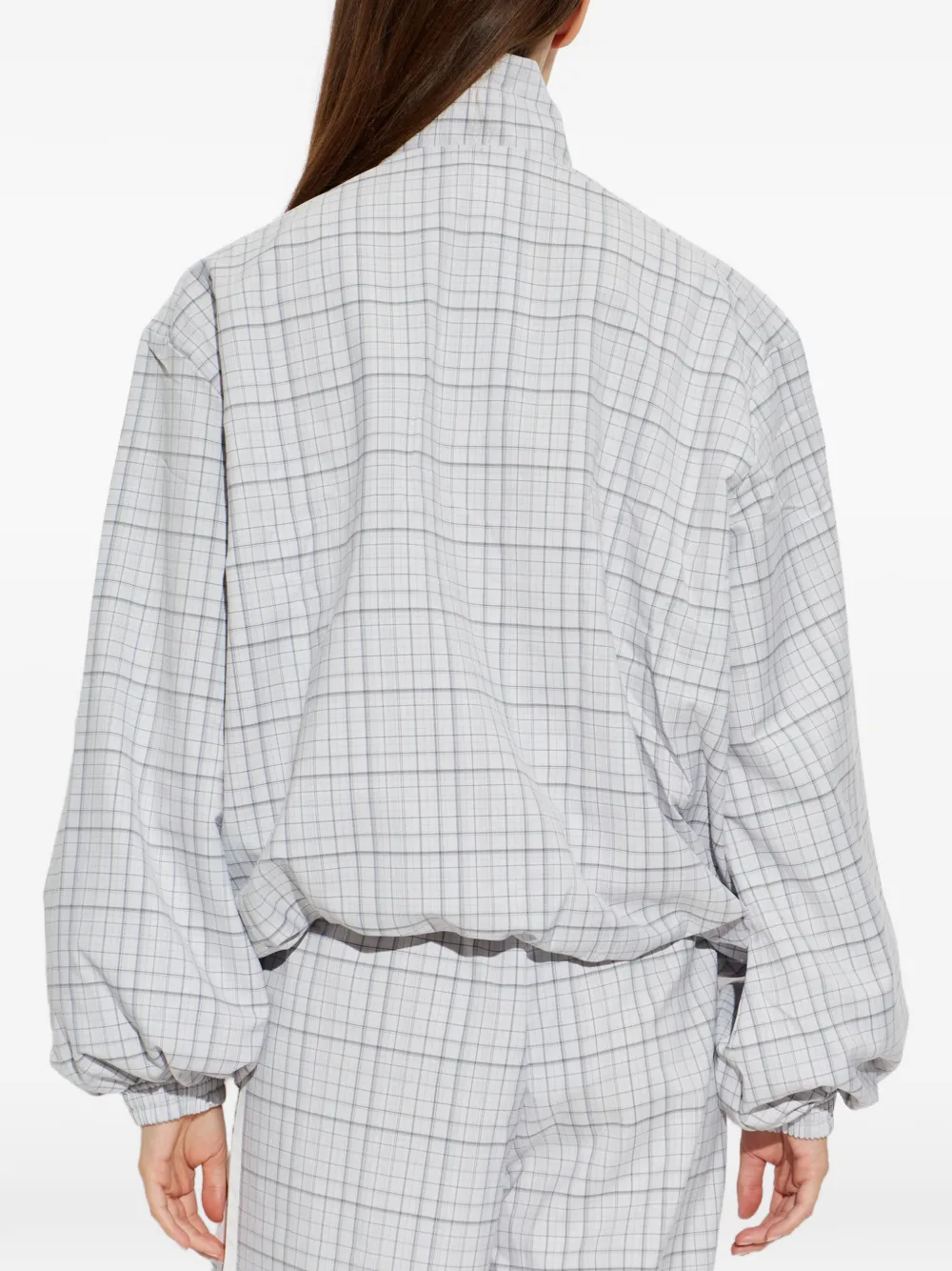adidas check-print high-neck sweatshirt Wit