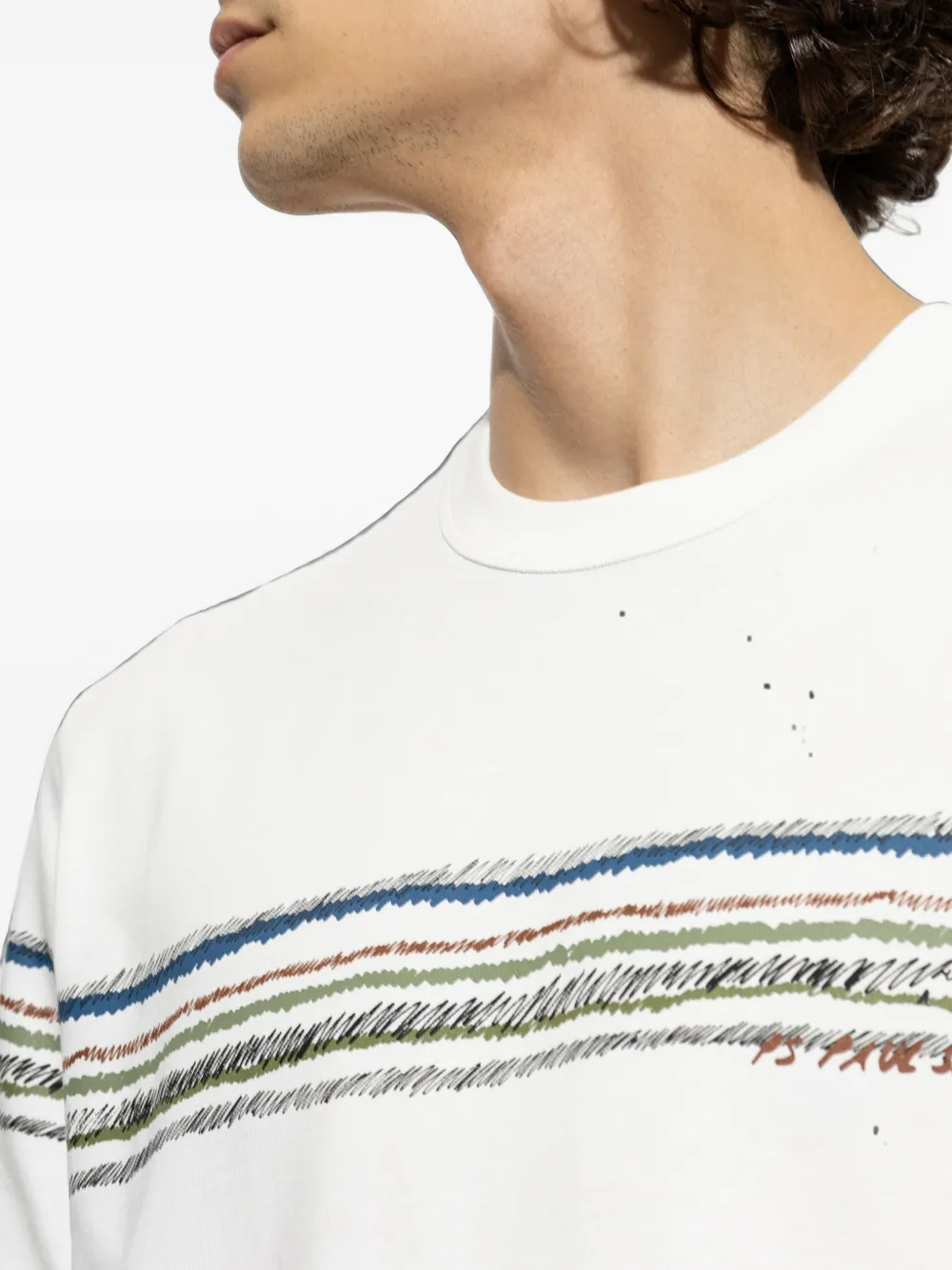 PS Paul Smith Gestreept T-shirt Wit