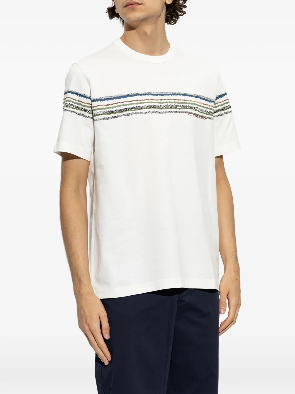PS Paul Smith Gestreept T-shirt Wit