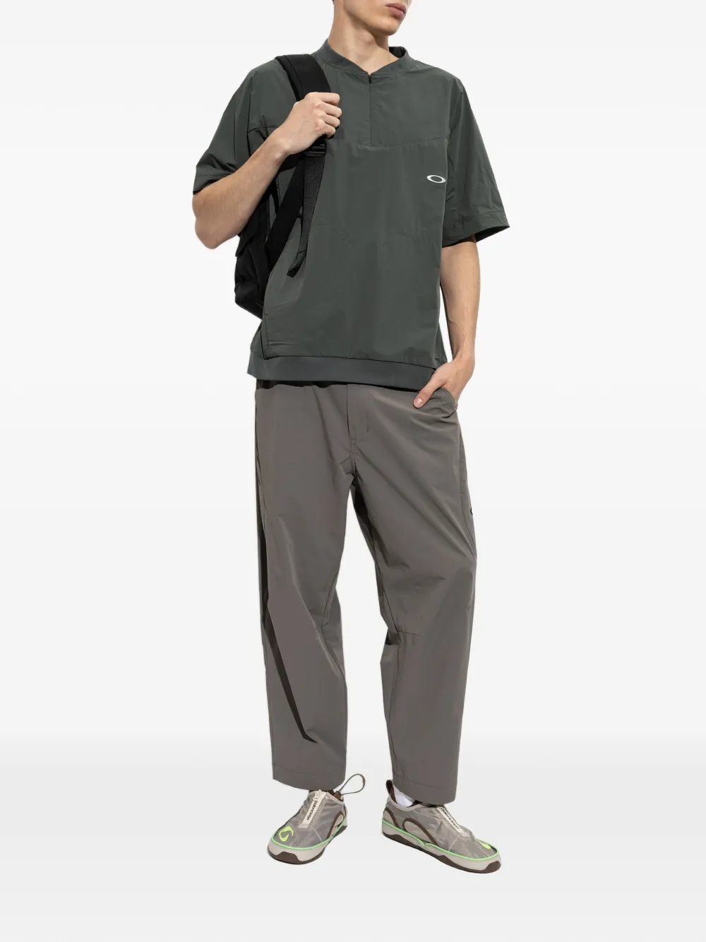 Oakley O-Blades T-shirt met geborduurd logo en kwartrits Groen