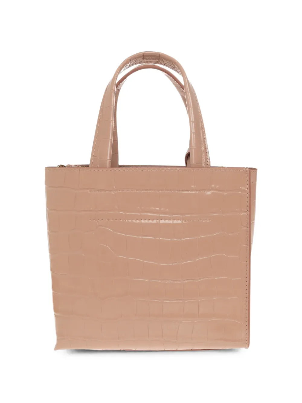 Furla Divide leren mini-tas met krokodillen-effect Beige