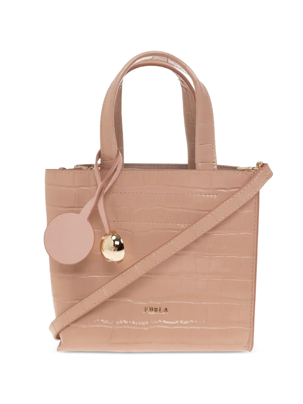 Furla Divide croc-effect leather mini bag