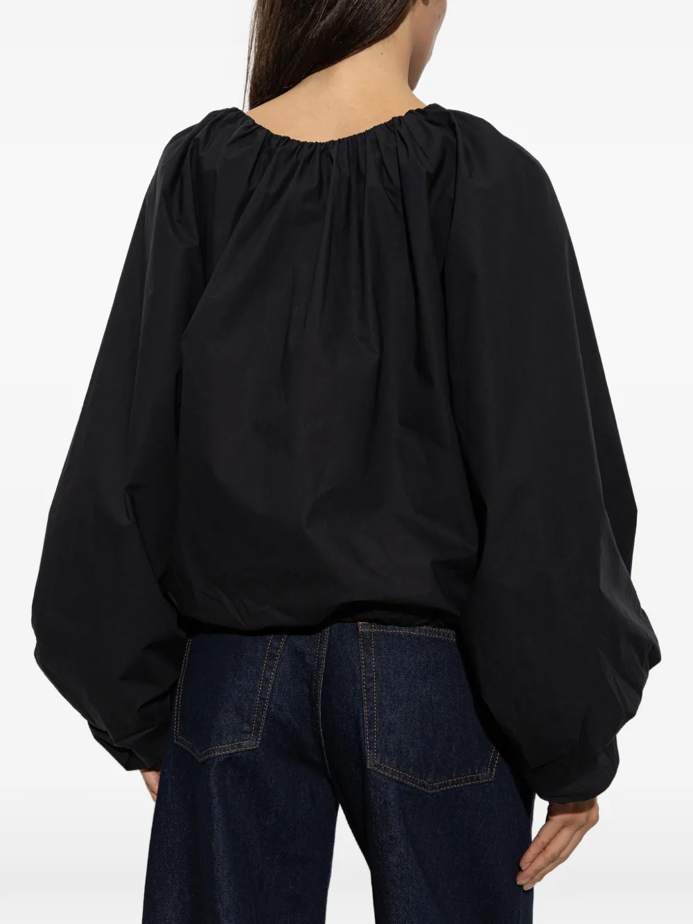 By Malene Birger Semara puff-sleeve blouse Zwart