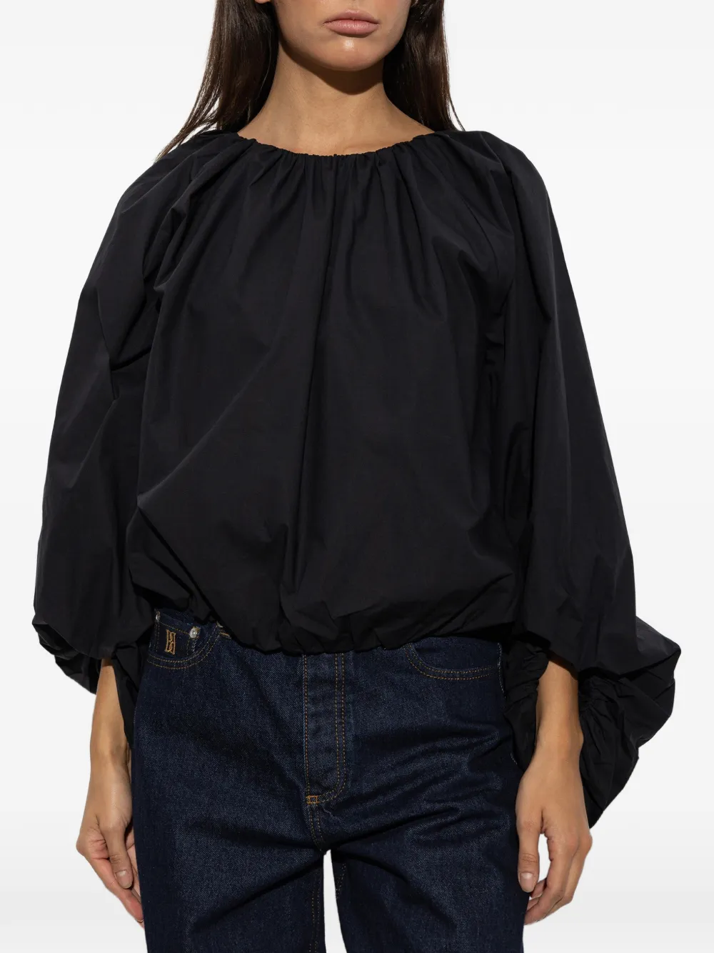 By Malene Birger Semara puff-sleeve blouse Zwart
