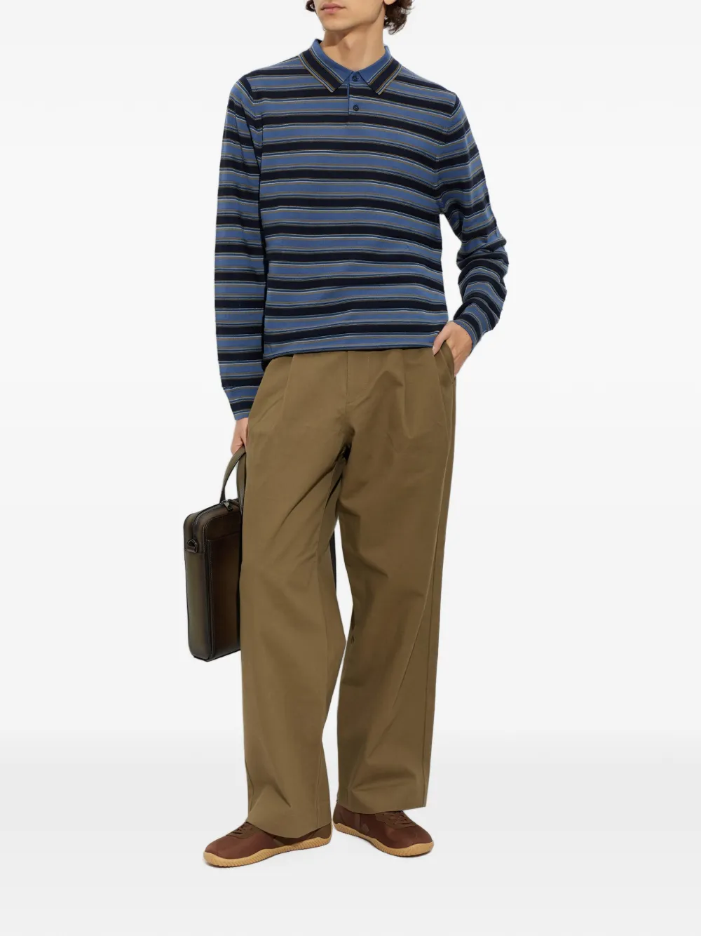 PS Paul Smith Gestreept poloshirt Blauw