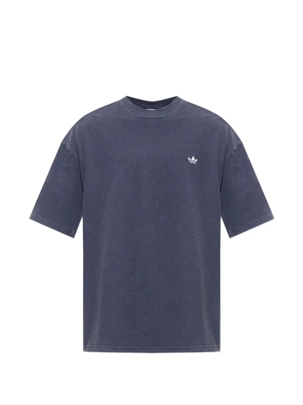 adidas logo-embroidered T-shirt Blauw